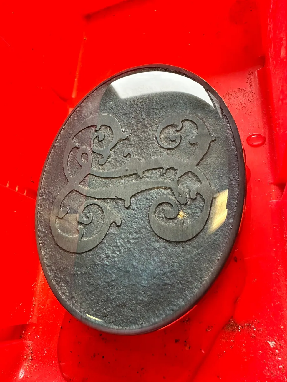 Runder Schnallen-Rohling mit vorgezeichnetem Ornament